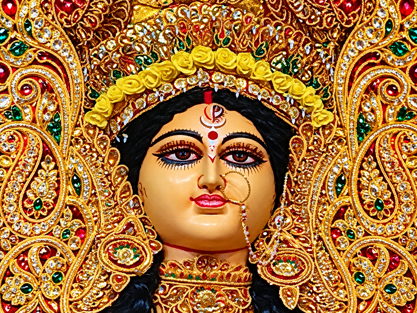 Maa Durga, Mahishasura and the lion, photograph 2
